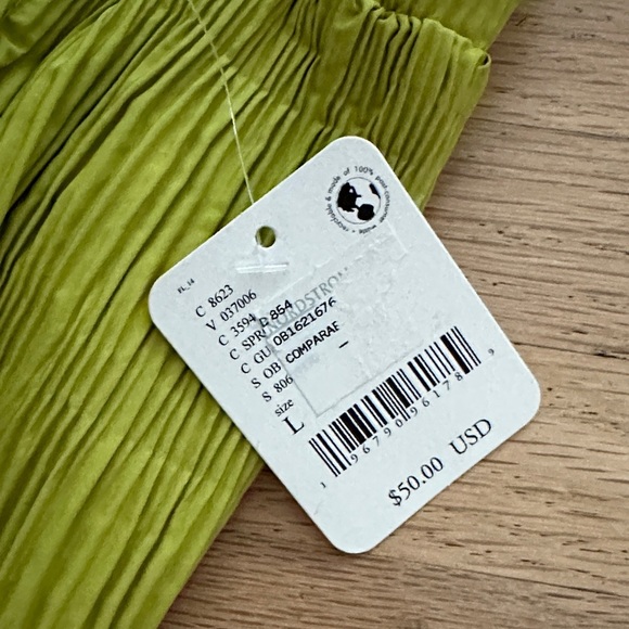 NWT - Free People Shirr Enough High Waist Crinkle Lime Shorts - Large - Picture 6 of 8